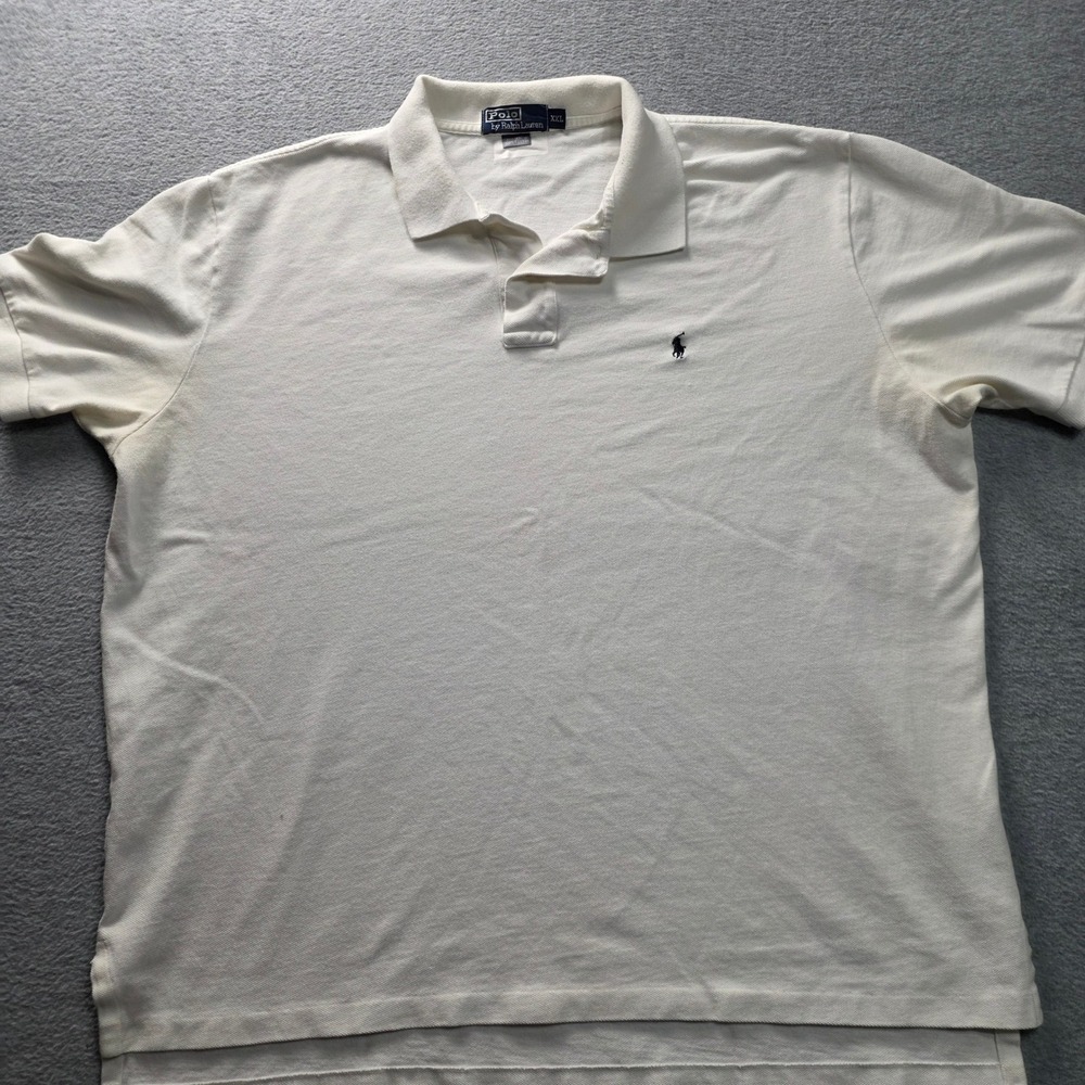 Polo Ralph Lauren Mens XXL White Short Sleeve Cotton Pique Polo Shirt Pony Logo‎